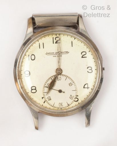 JAEGER LECOULTRE Montre de poignet en acier, boîtier rond (32 mm), cadran gris avec...