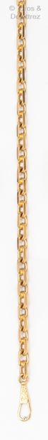 Yellow gold watch chain, composed of interlaced...