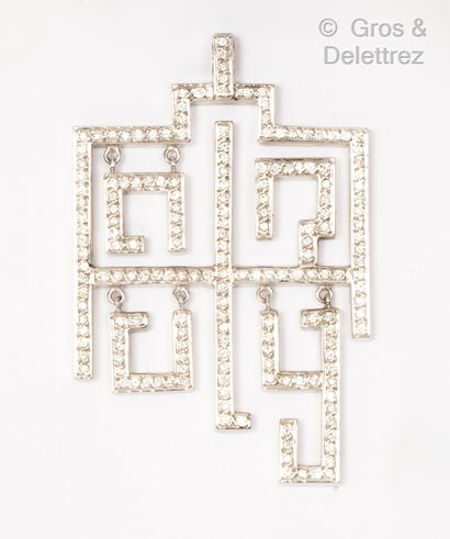 White gold pendant with geometrical decoration,...