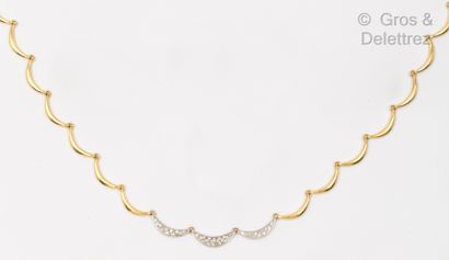 Yellow and white gold flexible necklace,...