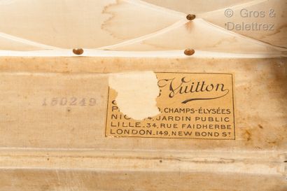 LOUIS VUITTON Rue Scribe n°150249, serrure n°020234 Mail trunk made of Monogram canvas,...