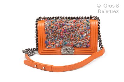 CHANEL Circa 2014

Pumpkin lambskin leather "Boy" bag 25 cm, partially perforated...