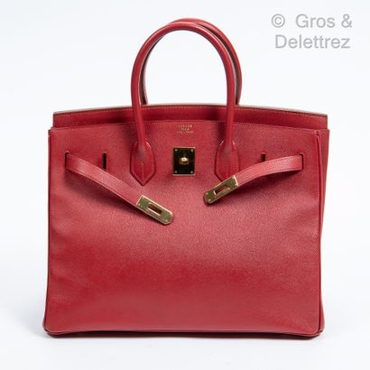 HERMÈS Paris made in France Year 1999

Birkin" bag 35 cm in red Epsom calfskin, gilt...