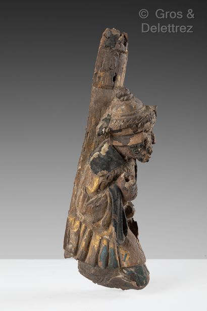 null Carved, polychromed and gilded oak figure, part of an altarpiece.

Antwerp,...