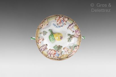 null DOCCIA, 19th century

Porcelain box in the taste of the 18th century, the handles...