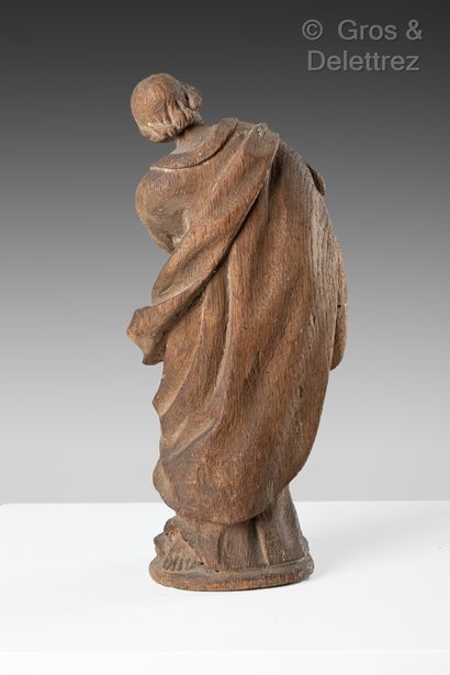 null Saint character in oak carved in the round.

17th century

Height : 25,5 cm

(stripped,...