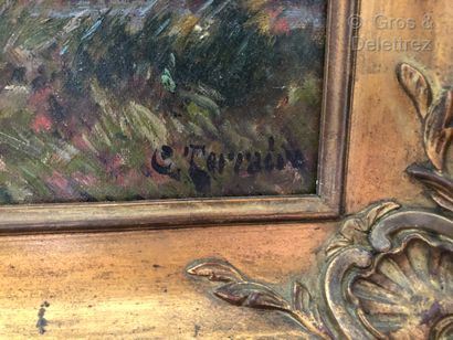 Clovis TERRAIRE (1858-1931) Le troupeau

Huile sur toile signée en bas à droite

38...