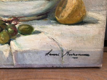 Henri BURON (1880-1969) Nature morte aux pommes

Huile sur toile 

39 x 46 cm