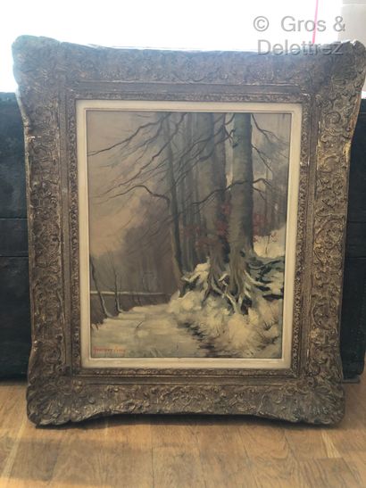 Georges LEROY Paysage d’hiver

Huile sur toile signée en bas à gauche

50 x 40 cm....