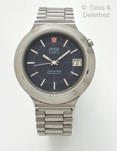 OMEGA - SEAMASTER Bracelet-montre de plongé en acier, boîtier rond (41 mm), cadran...