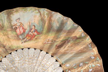 null Musette player and shepherdess, Europe, ca. 1860
Folded fan, the leaf in painted...