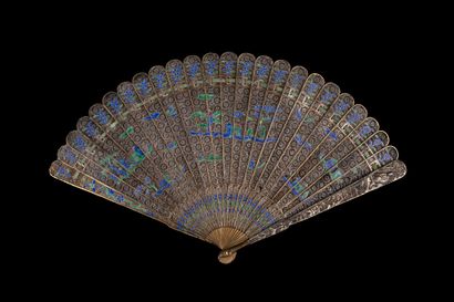 null Islands in the countryside, China, circa 1820
A broken silver fan, filigree...