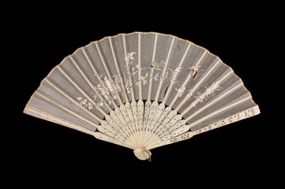 Embroidery, China, 19th century Folded fan,...