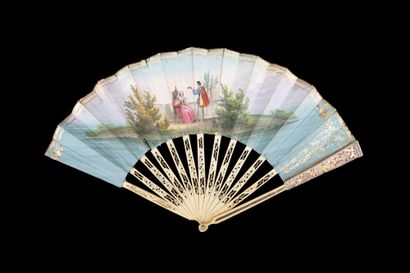null Hommage des courtisans, Europe, ca. 1850
Folded fan, the double sheet of lithographed...