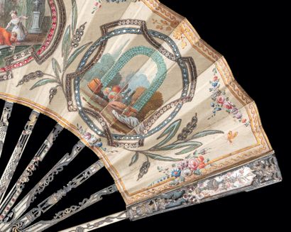 null The Spanish Guitarist, ca. 1770-1780
Folded fan, the silk sheet painted with...