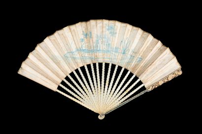 null Camaïeu de bleu, ca. 1760-1770
Folded fan, the double sheet of paper painted...