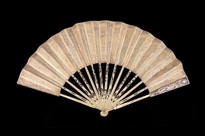 null Offering to Love, Europe, ca. 1770-1780
Folded fan, the cream silk leaf painted...