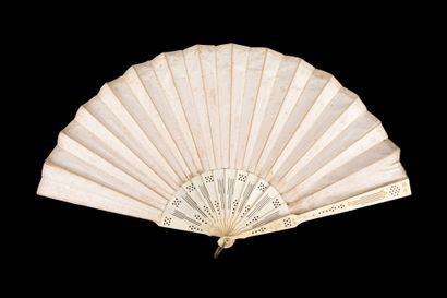 null The Charmer with Guitar, Europe, ca. 1850
Folded fan, the cream satin sheet...