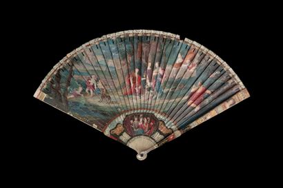 null Mars and Venus, Europe, circa 1700-1720
Broken type ivory fan* painted with...