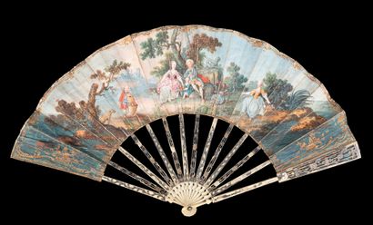 Fruit, Europe, ca. 1770-1780 Folded fan,...