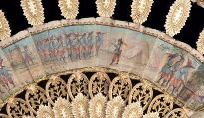  The court of Louis XIV, Europe, circa 1900 A folded fan, known as a "cabriolet",...