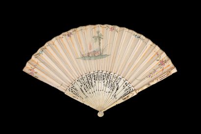 null The Necklace of Rebekah, Europe, ca. 1740-1750
Folded fan, the leaf in skin,...