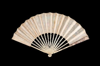 null The Cook, ca. 1780
Folded fan, the cream silk leaf painted with tulips and bouquets...