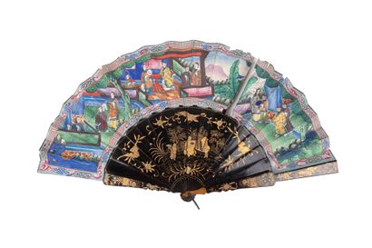 null Meeting at the palace, China, 19th century
Folded fan, the double sheet of paper...