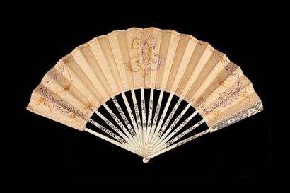 null The Union of Hearts, Europe, ca. 1770-1780
Folded fan, the cream silk leaf painted...