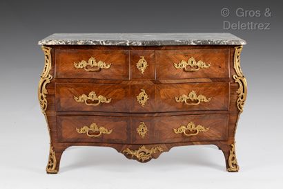 null Chest of drawers Louis XV period. Five drawers on three rows Two stamps of Pierre...