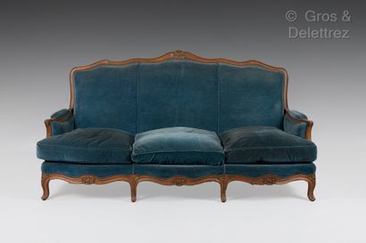 Large three-seater sofa and two bergères...