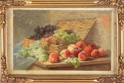 null Pierre Louis DENIS (1811-1847) Still life with peaches and grapes and Still...