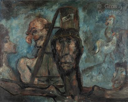 Edouard GOERG (1893-1969) Crucifixion Oil...