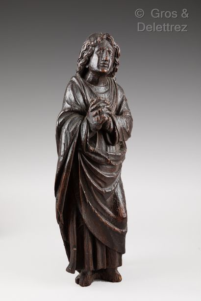 null Saint John of the Calvary Sculpture in oak with patina 17th century Height :...