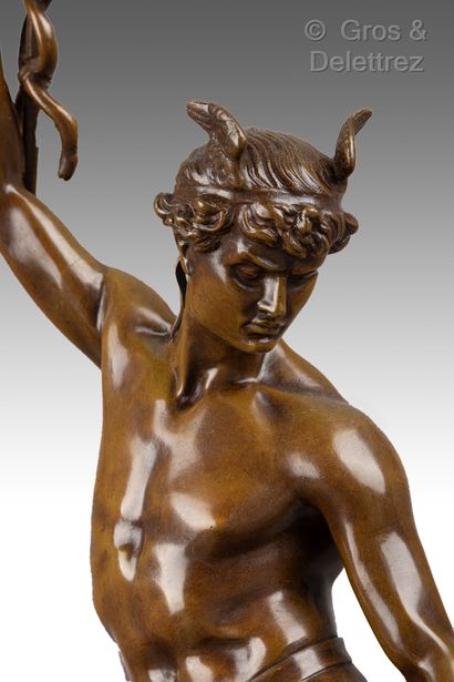 null Raymond SUDRE (1870-1962), after Le départ de Mercure Sculpture in brown patinated...