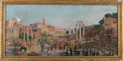 Henri HAVET (1862-1913) The Roman forum Oil...