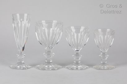 null 
Baccarat. Set of glasses Harcourt model 12 water glasses - 11 red wine glasses...
