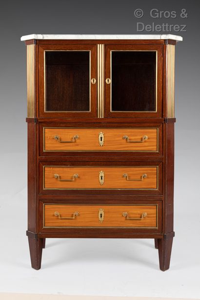 null Small display cabinet opening with three drawers in the lower part. 

White...