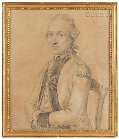 Late 18th century school Man in uniform seated...
