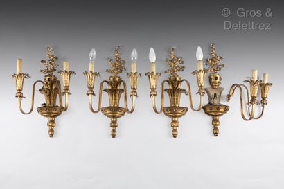 House Bagues. Suite of four sconces with...