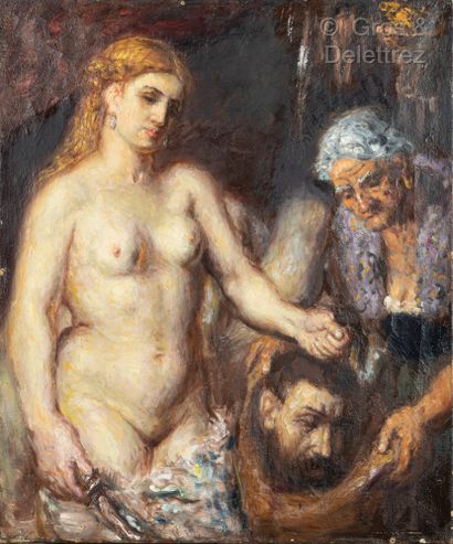 null Marguerite Jeanne CARPENTIER (1886-1965) Judith and Holofernes Oil on canvas...