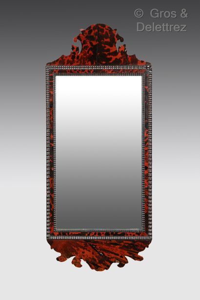 Rectangular mirror with curved top and bottom...