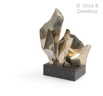 Alicia PENALBA (1913-1982) "Sculpture in bronze with silver patina, bronze and black...