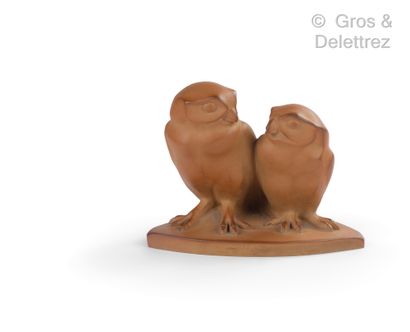 Josette HEBERT-COEFFIN (1908-1974) Couple of owls

Sculpture in stoneware of Sèvres

Signed...