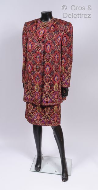 Nina RICCI Ensemble imprimé à motif Paisley multicolore, composé d’une veste, décolleté...