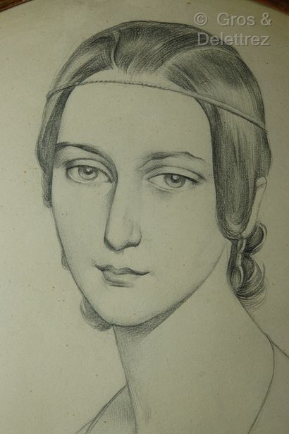 MARINHO (XXe) Portraits ovales de Robert Schumann et son épouse Clara Wieck

Crayon...