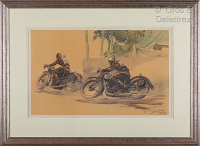 null GEO HAM (1900-1972)

Deux motos en course

Gravure signée dans la planche

32...