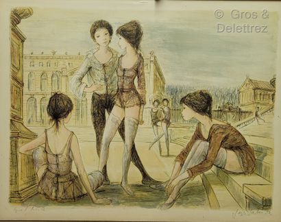 null Lot including:

- Saint Genies

Lithograph in colors.

Justified Artist's proof...