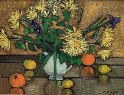 null Colette DOYE (né en 1933)

Composition fleurs et fruits, 1986

Huile sur toile...