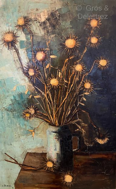 null Eric PEYROL (XXth)

Bunch of thistles 

Oil on canvas signed and dated (19)72...